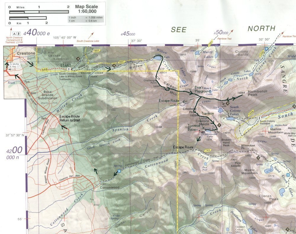 Crestone Marathon map